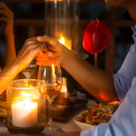 Paar Dinner Candlelight