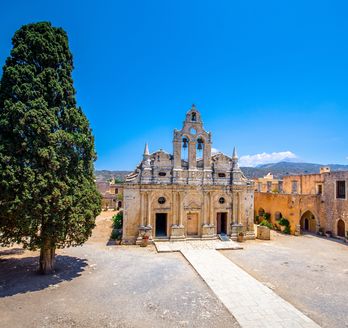 Blick auf das Kloster vonArkadi 