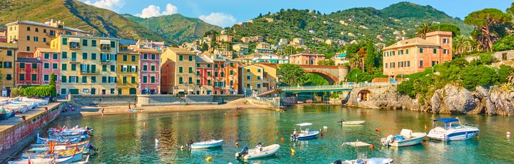 Panorama Blick auf Nervi Stadt in Genua