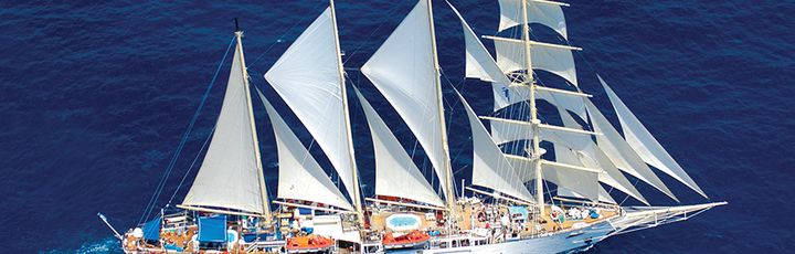 Schiff der Star Clipper auf dem Meer