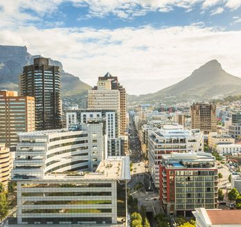 Blick über Downtown von Südafrika