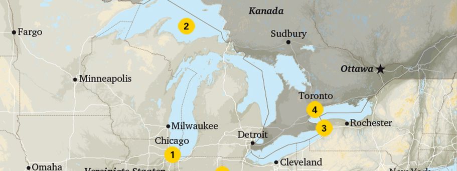 Karte Chicago und Great Lakes