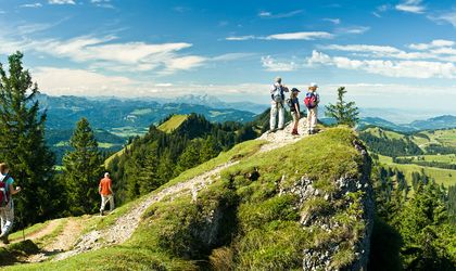 Leute auf Berg in allgäuer Alpen