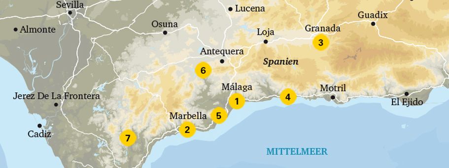 Karte Costa del Sol