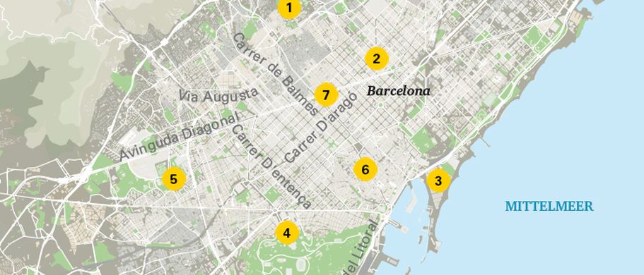 Karte Barcelona