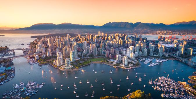 Blick aus der Vogelperspektive auf Vancouver