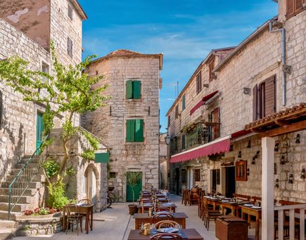 Hvar Blick auf treppe