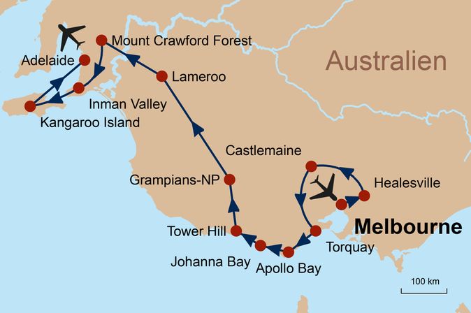 StepMap-Karte-Australische-Traeume-Mit-dem-Wohnmobil-von-Melbourne-nach-Adelaide