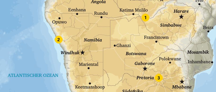 Karte Glamping Afrika