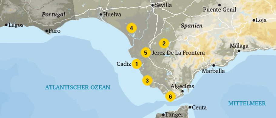 Karte Costa de la Luz