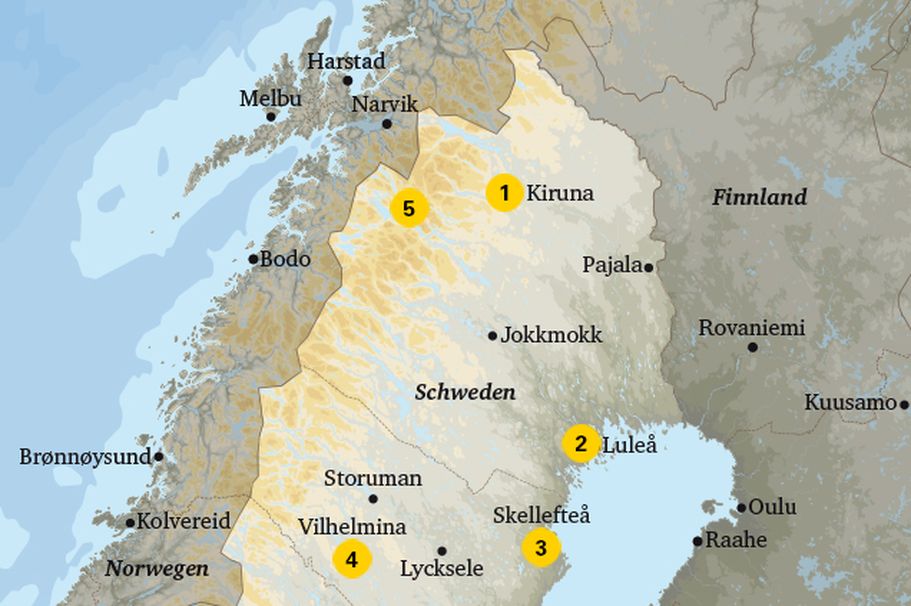 Karte Nordschweden