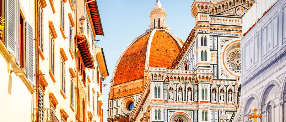 Aussicht auf den Glockenturm von Giotto Urlaub in der Toskana