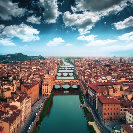Luftaufnahme von Ponte Vecchio, Florenz