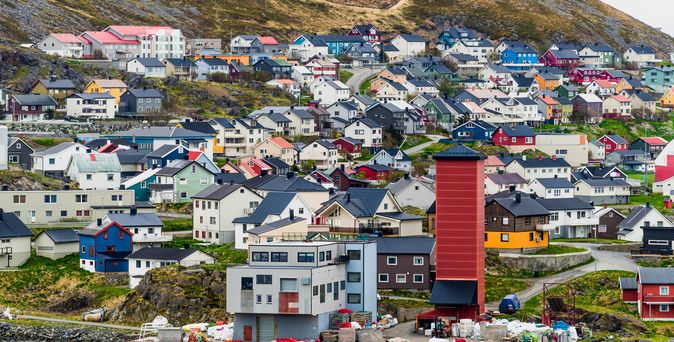 Honningsvag eine Stadt nahe dem Nordkapp