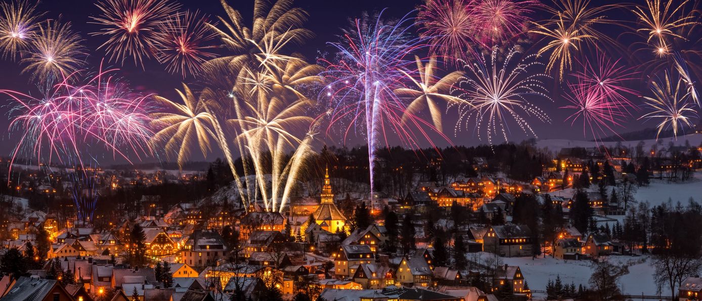  erzgebirge, silvester, schnee, feuerwerk