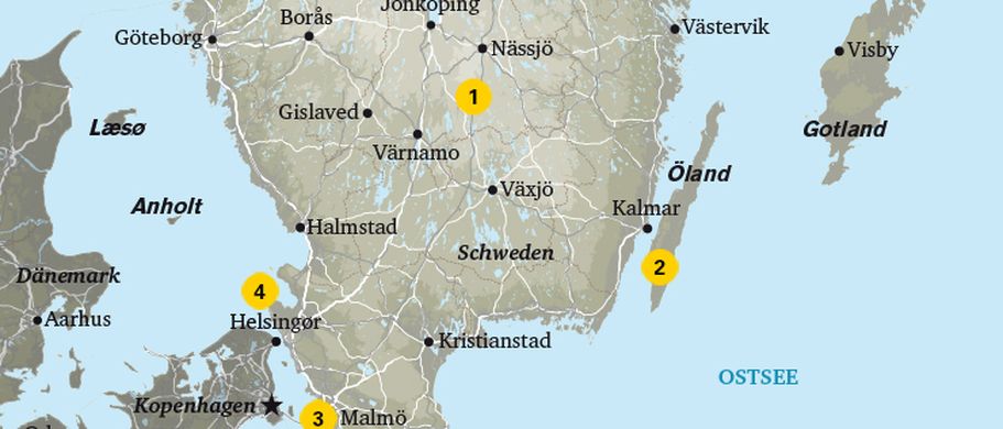 Karte Südschweden