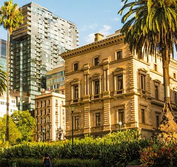 Aussicht auf historische Gebäude in Melbourne