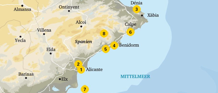 Karte Costa Blanca