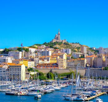 Blick auf den Hafen von Marseille