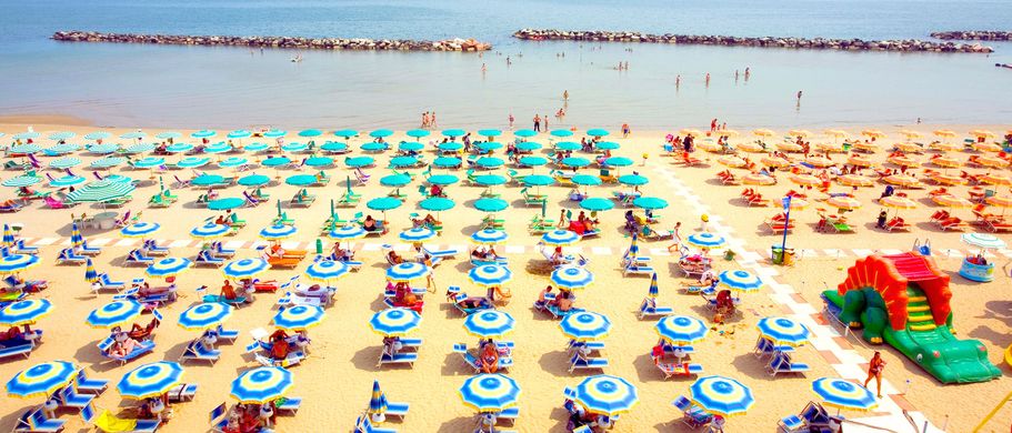 Camping Adria Urlaub Strandabschnitt in Rimini