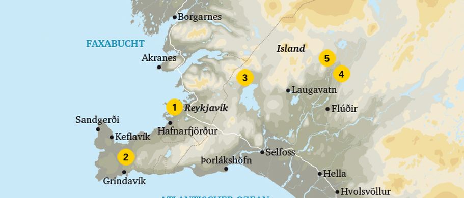 Karte von Reykjavik und Umgebung