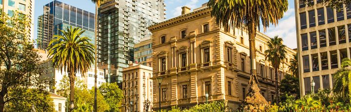 Aussicht auf historische Gebäude in Melbourne