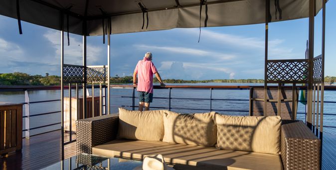 An Deck de MS Jangada auf dem Amazonas