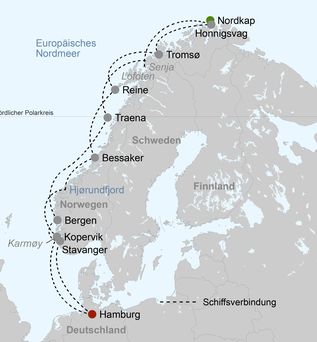 Karte mit Route
