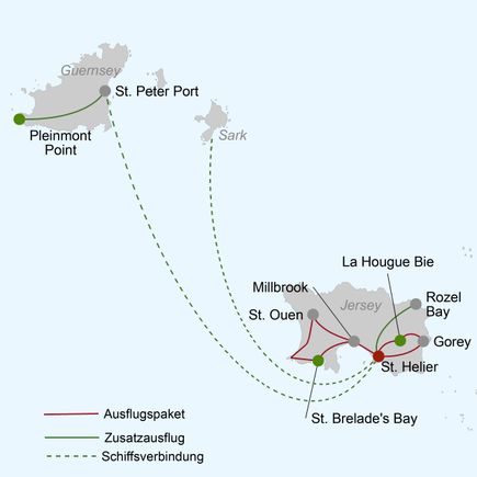 Karte mit Route