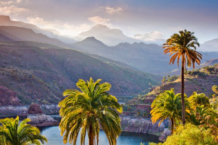 Sonnenuntergang über der Natur von Gran Canaria
