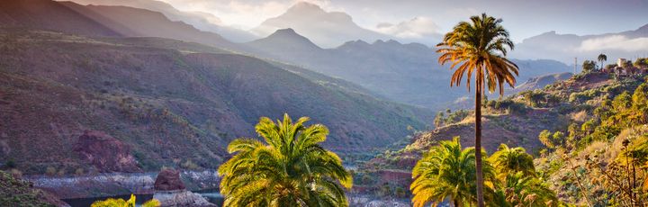 Sonnenuntergang über der Natur von Gran Canaria