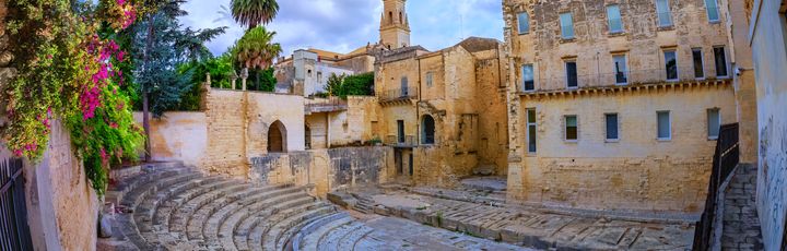 Blick auf die Ruinen in Lecce.