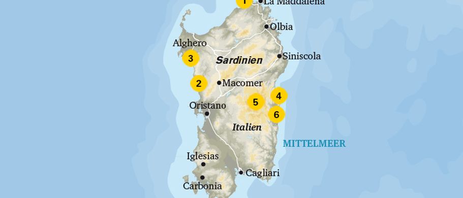 Karte Sardinien