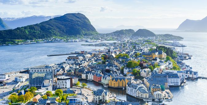 Alesund Blick auf die Stadt