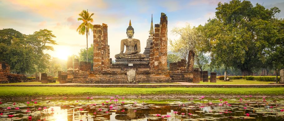Sukhothai mit seinen Teichen und Tempeln war einst Hauptstadt des Königreichs unter Ramkhamhaeng