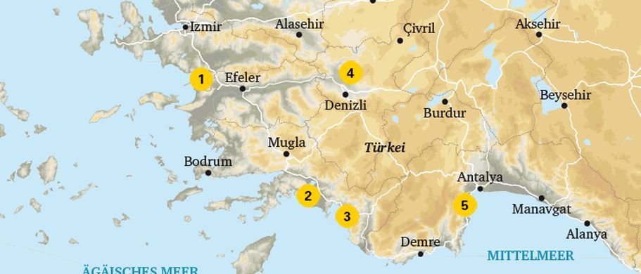 Karte Türkische Ägais