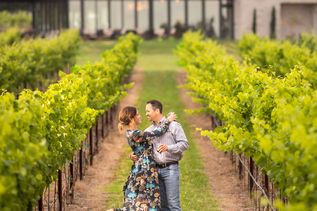 Paar in Weinberg in Texas