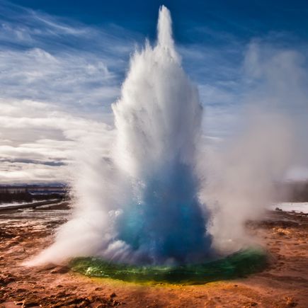 Strokkur-Geysir Wasser Fontäne