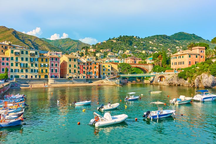 Panorama Blick auf Nervi Stadt in Genua