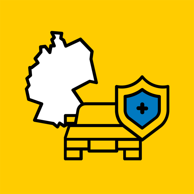 Ein gelbes Symbol, das das ADAC-Logo mit einem Schild und einem "M" darstellt, daneben der Schriftzug "ADAC Firmenmitgliedschaft" in schwarzer Schrift.