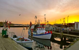 Boot am Hafen von Travemuende