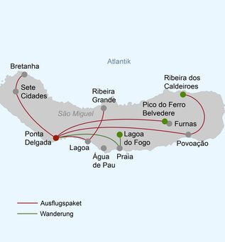 Karte mit Route