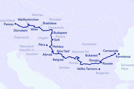 Karte mit Routenbeschreibung