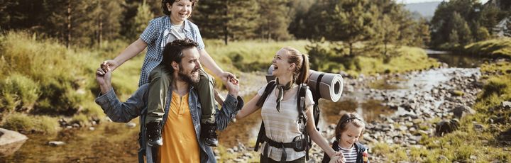 Familie wandern
