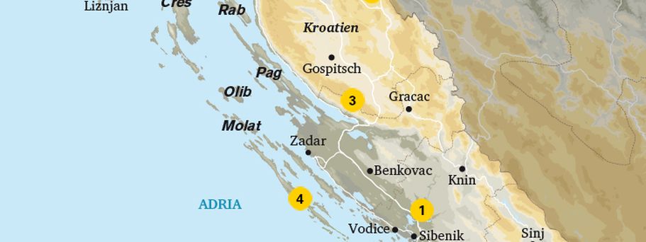 Karte Nationalparks Kroatien