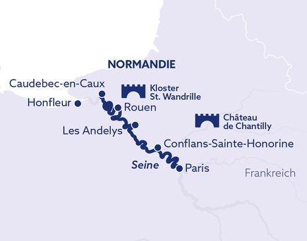 Routenkarte Weihnachten auf der Seine