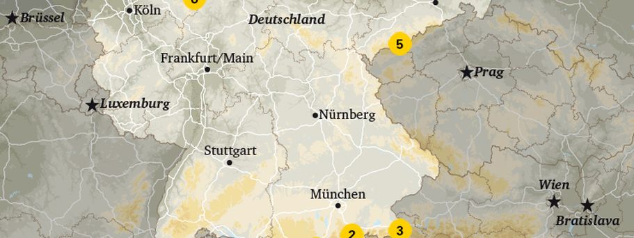Karte Skiurlaub in Deutschland