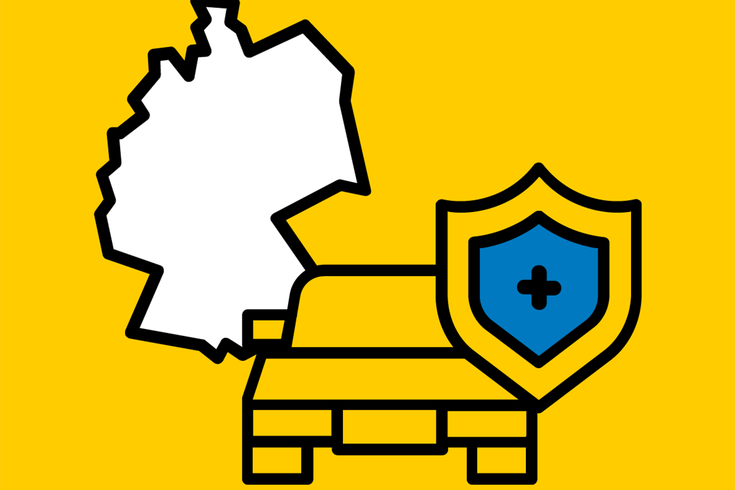 Ein gelbes Symbol, das das ADAC-Logo mit einem Schild und einem "M" darstellt, daneben der Schriftzug "ADAC Firmenmitgliedschaft" in schwarzer Schrift.