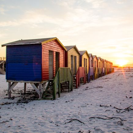 Bunte Strandhäuser in Muizenberg
