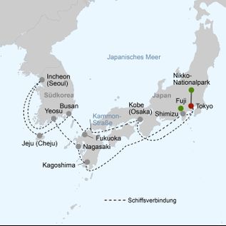 Landkarte im Japanischen Meeer